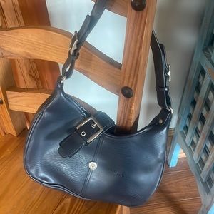 Black Coach shoulder  bag original number with silver buckle